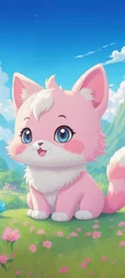 Pink Kitten Anime Screen Image