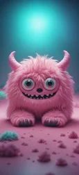 Cute Pink Monster Mobile Background