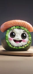 Kawaii Sushi Character Wallpaper