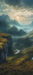 Cliffs & Rocks Fantasy Landscape Background