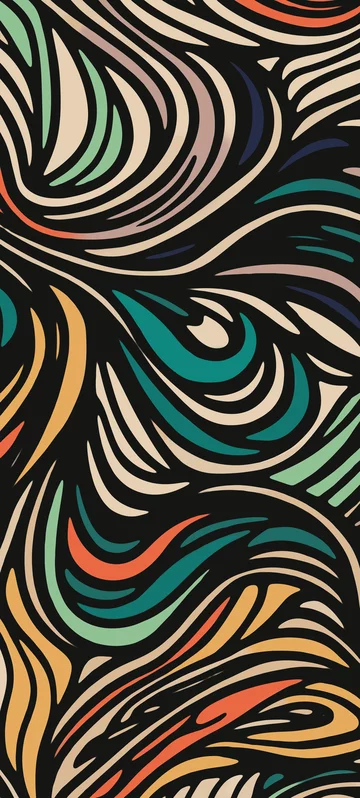 Abstract Bold Line Doodle Wallpaper