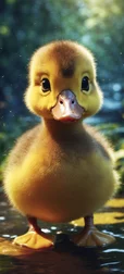 Baby Wild Duck Cartoon Background