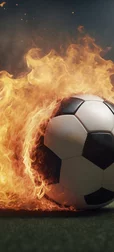 Soccer Ball in Fire Screen