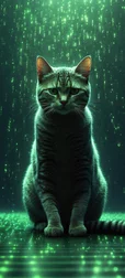 Binary Matrix Cat Art