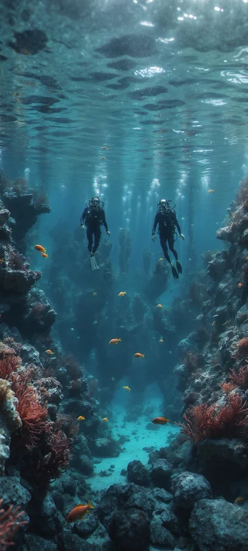 Divers & Mysterious Sea Background