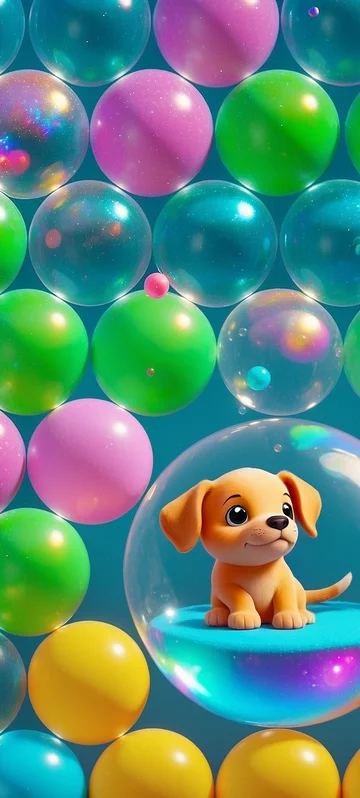 Cute 3D Puppy Bubble Shooter