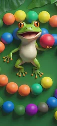 Green Frog Holding Ball