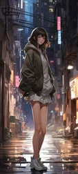 Girl in a Night City Anime