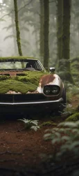 Abandoned Supercar Forest Wallpaper