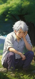 Ghibli Background - Sad Boy
