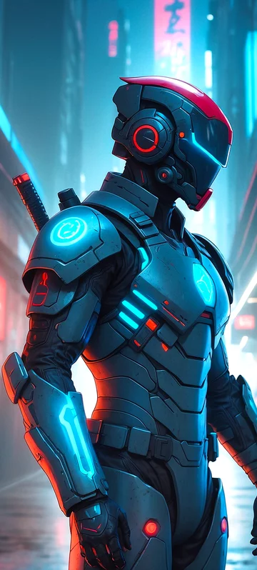 Cyberpunk Robocop Anime Wallpaper