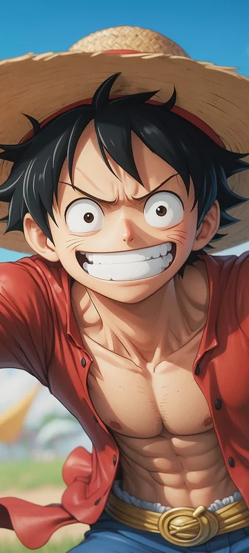 Close-Up Luffy Anime Wallpaper