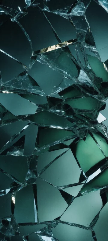 Cracked Glass Green Fantasy