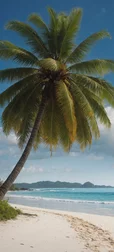 Coconut Palm Tree Beach Wallpaper