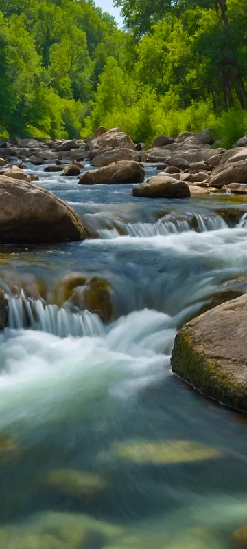 Summer River Nature Background