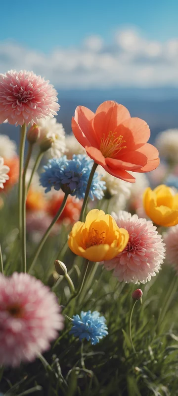 Colorful Spring Flowers Background