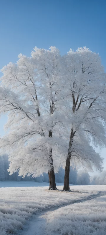 Frosty Winter Trees Wallpaper