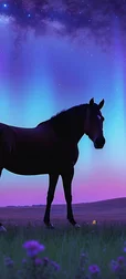 Night Sky Horse Background