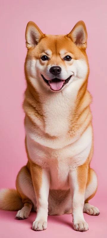 Shiba Inu Pink Background Wallpaper