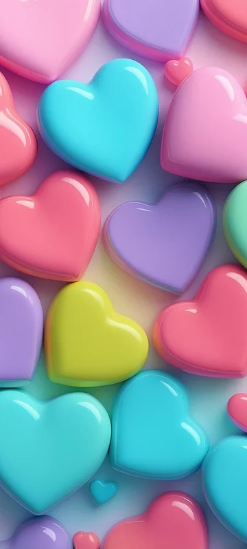 3D Heart Tiles Wallpaper