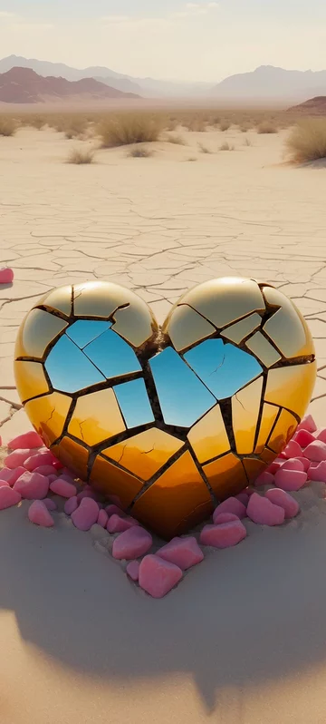 Broken Heart Desert Background