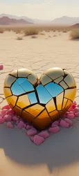 Broken Heart Desert Background