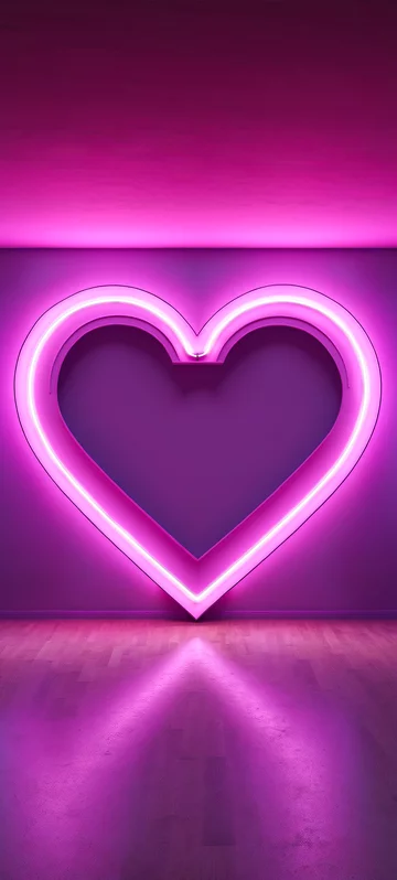 Pink Neon Heart Background