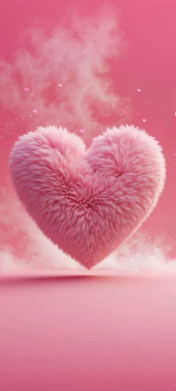 Fluffy Pink Heart Wallpaper