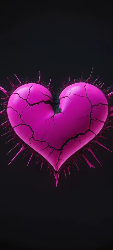 Cracked Pink Heart Image