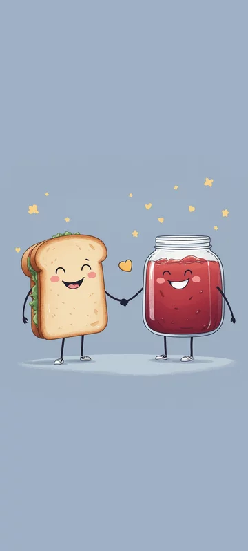 Sandwich and Jam Love Wallpaper