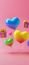 Pink Hearts and Gifts Wallpaper