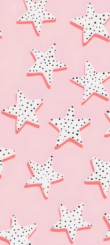 Stars and Dots Pink Wallpaper