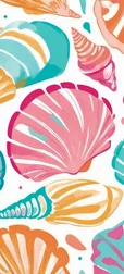 Colorful Seashell Pattern Wallpaper