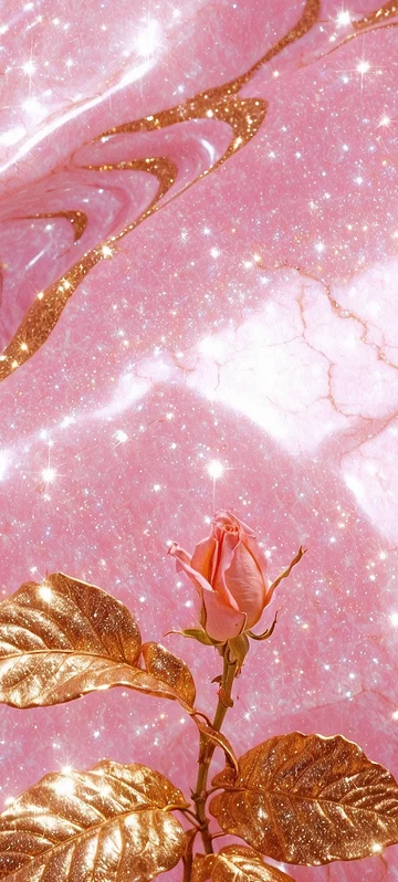 Gold Rose Pink Background