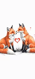Fox Love Heart Wallpaper