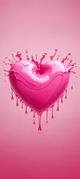 Pink Drip Heart Background