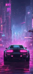 Cyberpunk Neon Car Wallpaper