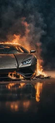 Burning Lamborghini Flames Wallpaper