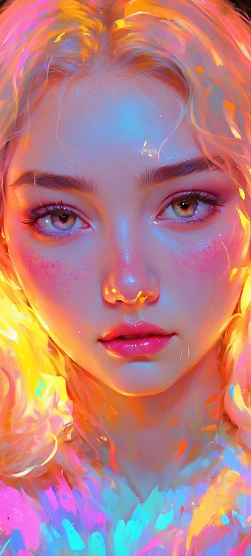 Neon Hair Girls Wallpaper