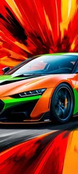 Orange Sports Car in Fiery Colors