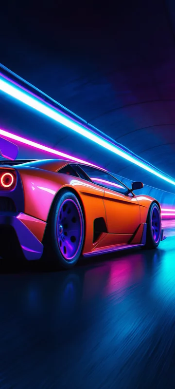 Lamborghini Diablo in Neon Tunnel