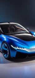 Blue Electric Concept Car Design