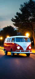 Classic VW Van on Evening Drive