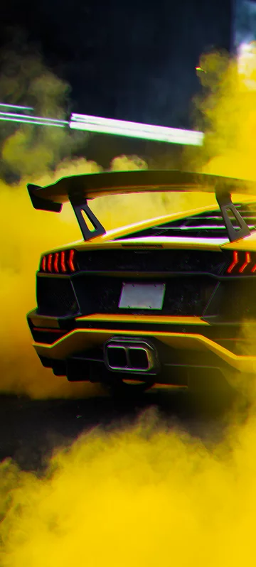 Lamborghini in Yellow Smoke	Screen