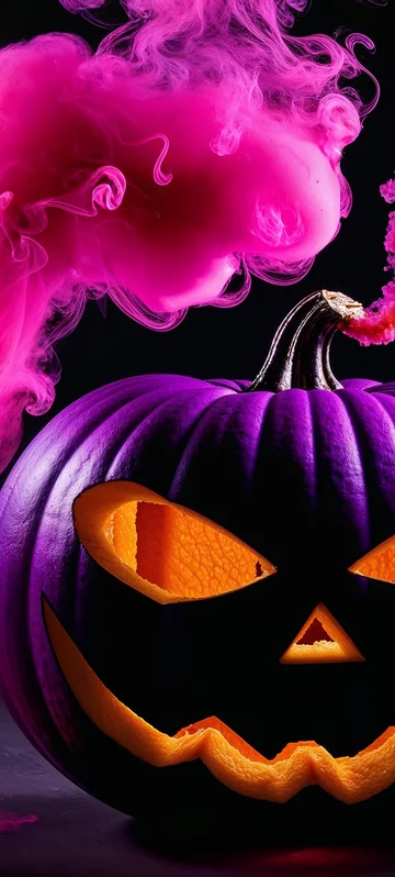 Striking Purple Jack-o'-lantern Wallpaper