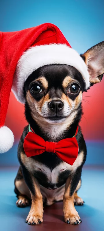 Santa Chihuahua Portrait Background