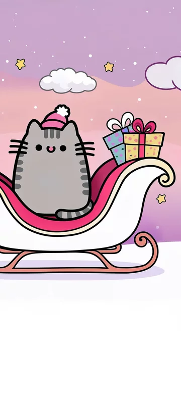 Pusheen in a Sleigh Image