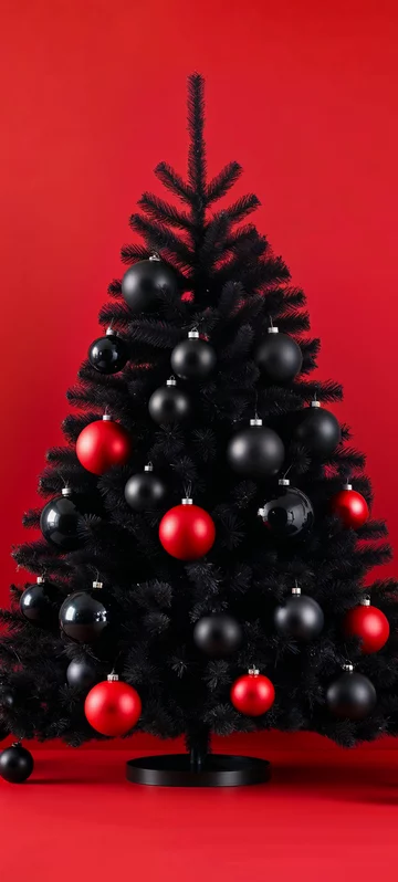Modern Red & Black Xmas tree Screen 