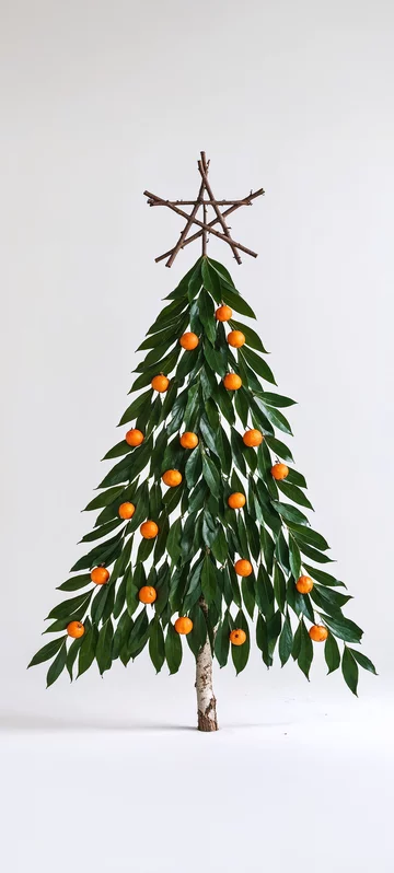 Orange Ornament Xmas Tree Image