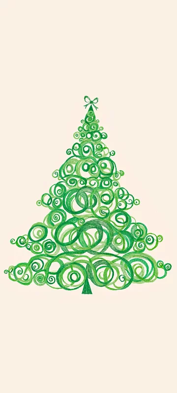 Swirly Green Christmas Tree Image